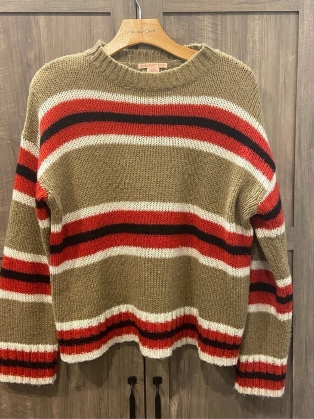 Striped Wool Knit Sweater in Brown and Red - Picture 10 of 12